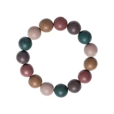 Imagem de Pulseira retrô de cinco elementos taoísmo com especiarias naturais, acessório de contas perfumadas, 1.5cm*15pcs, Madeira de ágar, Miçangas