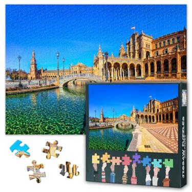 Imagem de Quebra-cabeças Andaluzia do Sul da Espanha para adultos 1000 peças, quebra-cabeças Sevilha (Sevilha), quebra-cabeça adulto para adultos, jogos divertidos educativos ou brinquedos para amigos idosos 50