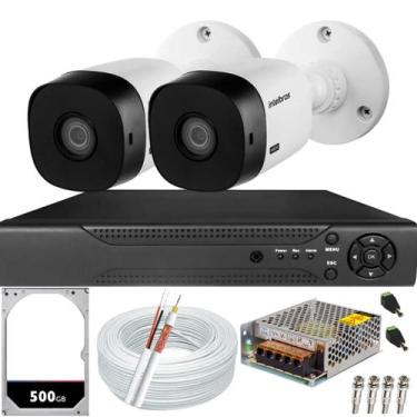 Imagem de Kit 2 Câmeras Full Hd 1220b Intelbras Dvr 04ch Alta Performance Hd 500