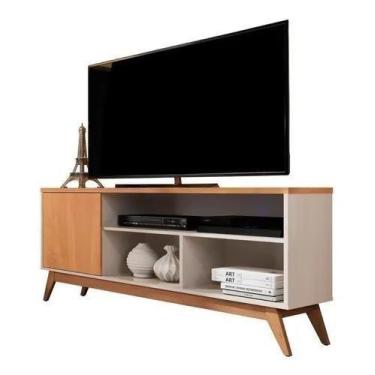 Imagem de Rack para Sala Malbec Wood para TV até 55 - Móveis Germai, Off White/N