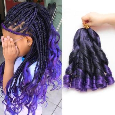 Imagem de Braiding Hair TUVOJALE French Curl 30 cm, 8 pacotes sintéticos