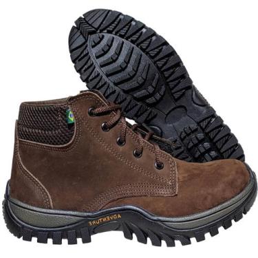 Imagem de Tenis Coturno Masculino De Couro Legitimo Bota Adventure Trabalho - Ar