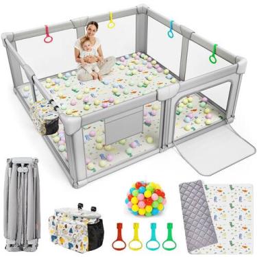 Imagem de Cercadinho dobrável para bebês Playard ADOTOCAM 180x150 cm portátil