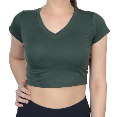 Imagem de Blusa Feminina LZT Cropped Viscose Verde - 8079-Feminino