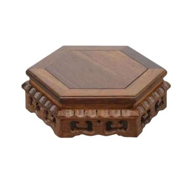 Imagem de Base de suporte de exibição Miniaturas de madeira para café, chá, pedestal, vaso, bonsai, suporte classificação, decoração para casa(Grande)