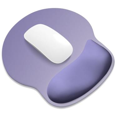 Imagem de ITNRSIIET Mouse pad ergonômico com descanso de pulso de espuma viscoelástica mais amplo + 17%, almofada curva reduz a pressão em 20%, alívio da dor, antiderrapante, suave, acessório de mesa de cor