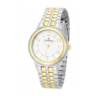 Imagem de Relogio Feminino Prata Detalhes Dourados Champion CN24922C com brincos e colar