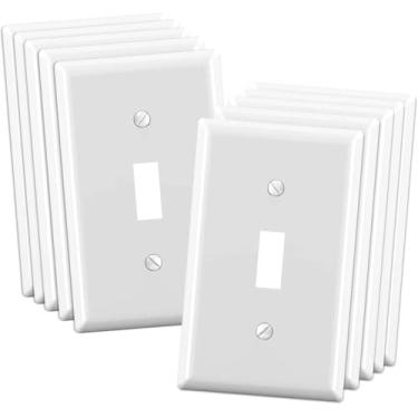 Imagem de Placa de parede para interruptor de luz alternada, capas de interruptor de tamanho padrão, capas de placas frontais de reposição de policarbonato inquebrável, parafusos de cores correspondentes