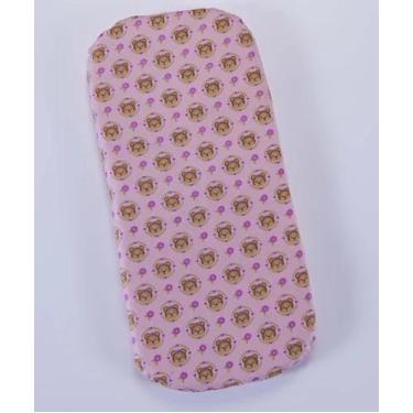 Imagem de Colchão oval para carrinho Moisés Rosa Ursinhas algodão - Variedades e