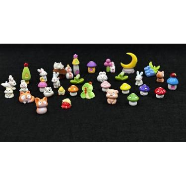 Imagem de Amuletos de resina para geleca, conjunto de recortes de mini enfeites de aquário de peixes, enfeites fofos para decoração de artesanato faça você mesmo, 35 peças