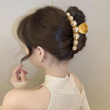 Imagem de Grampos de cabelo de pérola para mulheres, grampos de mandíbula de plástico grande de 10 cm para cabelos grossos e finos, ferramentas de estilo para casamentos, festas, aniversário, acessórios de moda