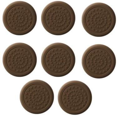 Imagem de Almofadas de perna de cadeira de 8 camadas de PVC não deslizante protetores de pés de móveis espessados almofadas mudas para pisos duros capa de pé de cadeira redonda autoadesiva (dark brown)