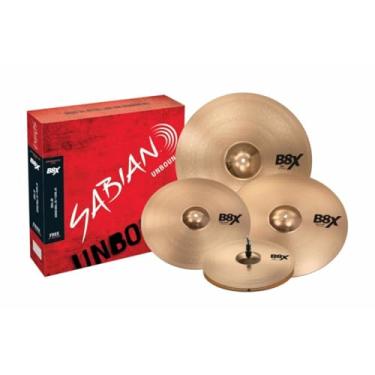 Imagem de Kit de Pratos Sabian B8X | Hi-Hat 14", Thin Crash 16" e 18", Ride 20", Performance Set Plus, Liga de Bronze B8, Acabamento Brilhante, Projeção Alta, Resposta Rápida