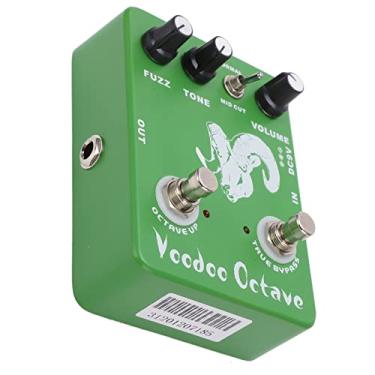 Imagem de XUXHOU Pedal de Efeito de Guitarra True Bypass único Com Fuzz de Oitava para Guitarra Elétrica, Acessório de Instrumento Ajustável de Metal Verde para Músicos