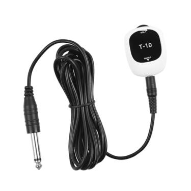 Imagem de RiToEasysports Piezo Pickup Universal Sem Perfuração Autoadesivo Captador de Guitarra Acústica para Guitarra Ukulele Violino Bandolim Banjo Erhu Guzheng Pipa, Plástico Preto e Branco Com Cabo de