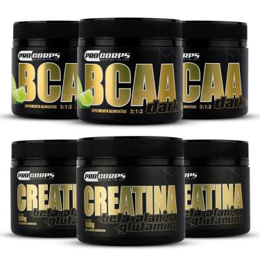 Imagem de Kit 3 Bcaa + 3 Creatina 100g -  Procorps-Unissex