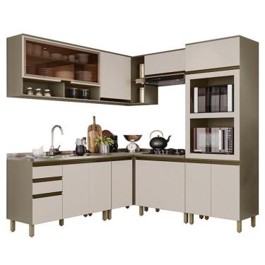 Imagem de Cozinha Completa De Canto 7 Peças Connect Duna-cristal Com Torre Quente 2 Fornos - Móveis Henn Duna-cristal