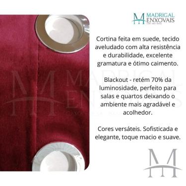 Imagem de Cortina Para Sala Veludo Suede 3,00X2,50M Sultan Vinho