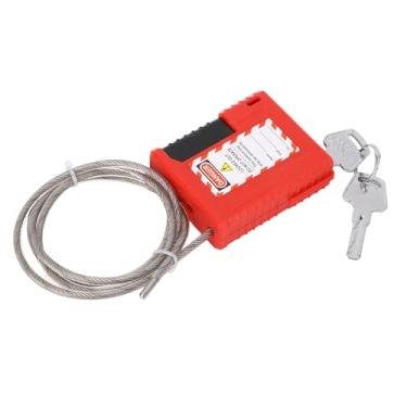 Imagem de AUNMAS Bloqueio de Etiquetagem Bloqueio de Cabo Cadeado de Segurança Elétrico de Aço Inoxidável 1 M Ajustável para Energia Química Industrial Loto Out Tag Isolamento Desligamento Manutenção