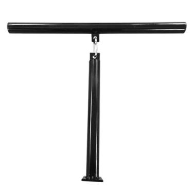 Imagem de Suporte para Agachamento Estilo Sumô, Aço Preto Brilhante, Barra com Mosquetão, 40x35x10 cm, Kit Completo para Academia e Musculação