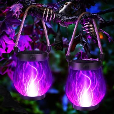 Imagem de Lanterna Solar Flame Jyoiat Purple Waterproof, pacote com 2 unidades