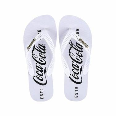Imagem de Chinelo Coca-Cola De Dedo Casual Masculino Branco, Branco, Branco, 44/