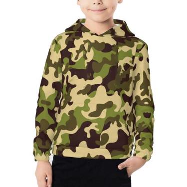 Imagem de Moletom com capuz NiuKom Camouflage Green para crianças (7-8)