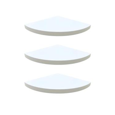 Imagem de Prateleira de Canto, Kit 03 Prateleiras de Canto Quina Nicho de Canto Sala Quarto Escritório Madeira Mdf, 15mm× 18cm×18cm(BRANCO)