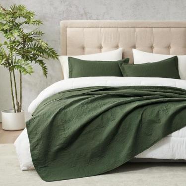 Imagem de Conjunto de edredões Hansleep Olive Green Queen Size, 3 peças