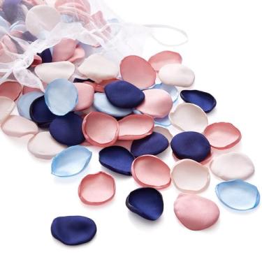 Imagem de Serwalin 300 unidades de seda, pétalas de rosa, rosa, azul marinho, mi