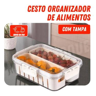 Imagem de Organizador De Geladeira 2,5L Tampa De Acrílico E Drenagem