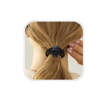 Imagem de Laços de cabelo góticos elásticos punk crânio acessórios de cabelo joias de Halloween para mulheres pingente de caveira