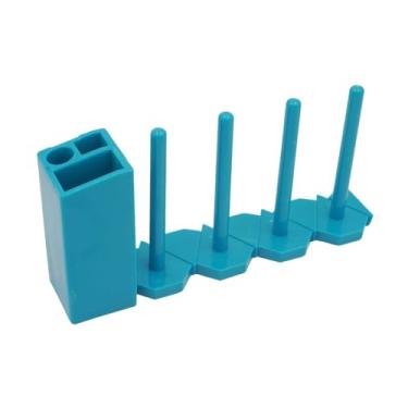 Imagem de Colaxi Suporte para bobina, organizador de bobina para máquina de costura doméstica, confecção e fábrica de roupas, porta-fios, Azul