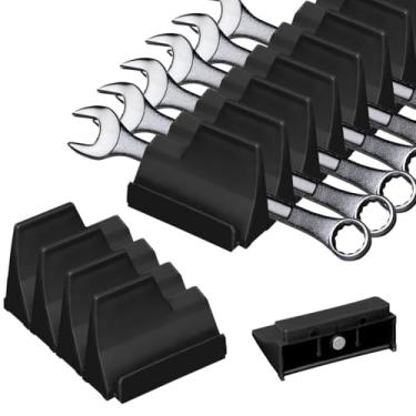 Imagem de Organizador de chaves magnéticas de 40 peças para gavetas de caixa de ferramentas – Suporte de chave modular com etiquetas SAE e métricas e base magnética forte, rack de armazenamento de ferramentas