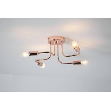 Imagem de Luminária Plafon Sputnik Rose Para Lâmpada E14 Sindora Rose