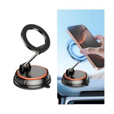 Imagem de Sandfren Suporte de telefone magnético para carro, ventosa a vácuo ajustável de 360°, suporte de celular automotivo dobrável com sucção forte, universal para a maioria dos smartphones