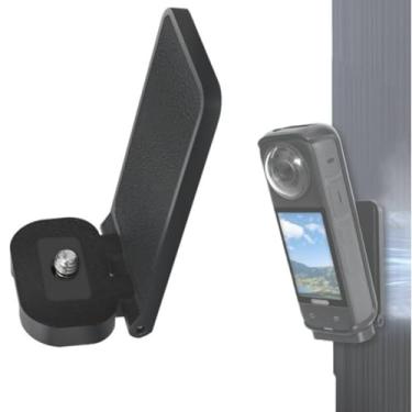Imagem de Suporte magnético para câmera com parafuso de 1/10.2 cm, compatível com Insta360 X5 X4 X3 X2 GO 3, suporte de direção de ímã forte com ângulo ajustável para câmeras de ação