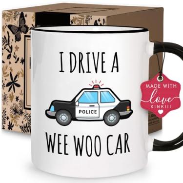 Imagem de Caneca de café engraçada para homens e mulheres, caneca de carro de polícia "I Drive A Wee Woo Car", presente de formatura da polícia, novidade para aplicação da lei, presentes de Natal de Ação de