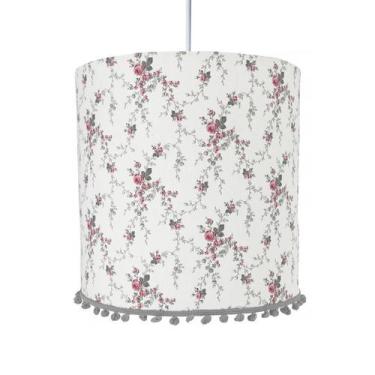 Imagem de Lustre Tubular Pompom Provençal Cinza Quarto Bebê Infantil - Potinho d