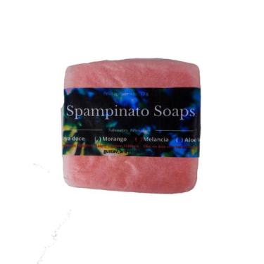 Imagem de Sabonete Artesanal De Melancia Banho Mãos Corpo 70G - Spampinato Soaps