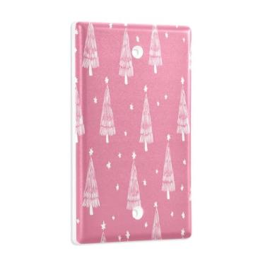 Imagem de Blueangle Placa de parede decoradora de capa em branco, tamanho padrão, 1 gangue rosa para árvore de Natal para quarto de escritório em casa, 4,53 x 2,76 polegadas (170)