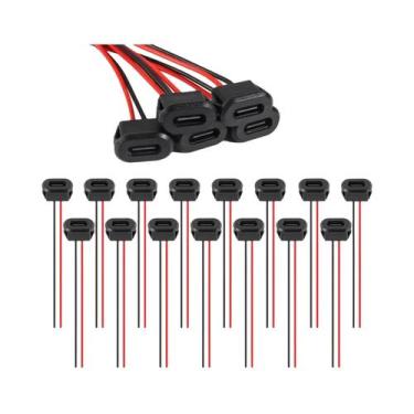 Imagem de Conector Tipo-C Fêmea À Prova d'Água, Soquete De 2 Pinos, Porta De Car