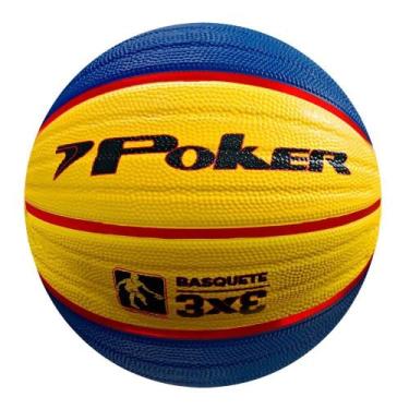 Imagem de Bola de Basquete Poker 3X3, Azul, Amarelo