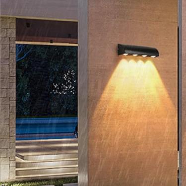 Imagem de GZZBMY Lâmpadas de parede LED para exterior IP65 à prova d'água iluminação de parede de alumínio moderno preto metal lâmpada de parede holofotes interior/exterior para pátio corredor jardins escadas