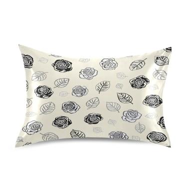 Imagem de SEHANY Capas de almofada elegantes de seda rosas para cabelo e pele, capas de almofada de cetim respiráveis macias e refrescantes com fecho de envelope, tamanho king (50,8 x 66 cm)