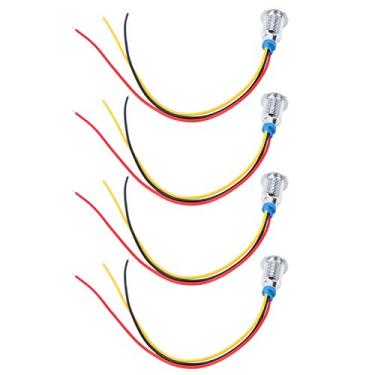 Imagem de Hyuduo Mini LED Redondo, Luzes Indicadoras de Metal de ânodo Comum 4 Conjuntos de LEDs Redondos Pré-conectados, à Prova d'água Com Fio, Luzes de 2 Cores de Metal de 10 Mm para Componentes Mecânicos