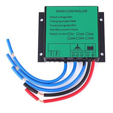 Imagem de Controlador de gerador eólico PWM à prova d'água liga de alumínio 48V 600W 15A com display LED para carregamento de bateria de turbina eólica