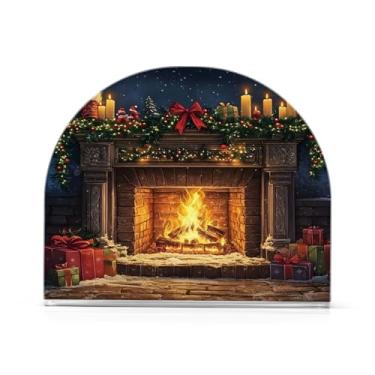 Imagem de Wassud Porta-guardanapos de acrílico quente para lareira de Natal, dispensador de guardanapos de papel moderno em forma de U para mesa, cozinha, sala de jantar, bancada 1 peça (comporta 50-60