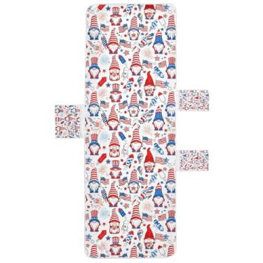 Imagem de STAYTOP Capa de toalha para cadeira de descanso, gnomos do Dia da Independência, capa de espreguiçadeira macia, capas de cadeira de praia com bolsos para jardim ao ar livre, pátio, pátio, banhos de