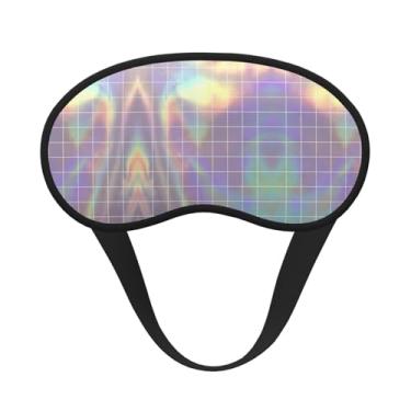 Imagem de Máscara de dormir blackout com estampa quadrada refletiva máscara de luz macia para dormir meditação, viagem, ioga